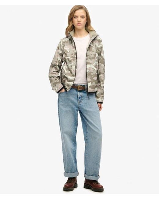 Superdry Natural & Co Hooded Logo Windbreaker Jacket
