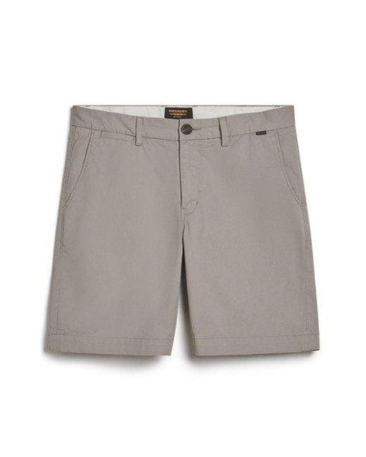 Superdry Gray Stretch Chino Shorts for men