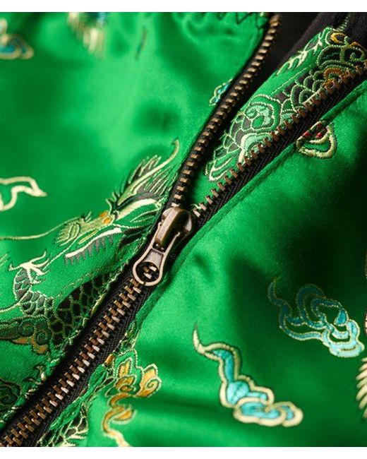 Superdry Green & Co Embroidered Satin Brocade Crop Corset Top