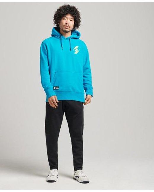 Superdry Blue Code Halftone Loose Hoodie Petrol