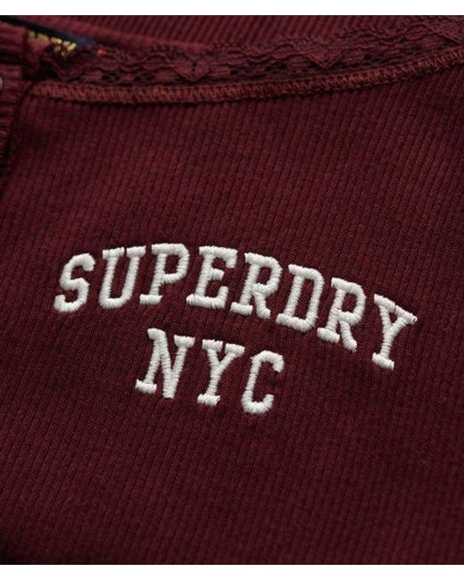 Superdry & Co Athletic Essentials Embroidered Button Cami Top