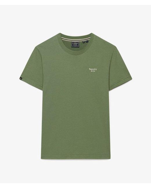 Superdry Green & Co Essential Serif Logo Embroidered T-shirt for men