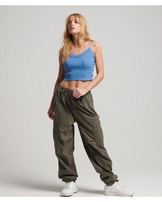 Superdry Blue & Co Rib Lace Trim Cami Top