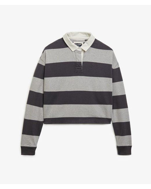 Superdry Gray & Co Athletic Essentials Stripe Rugby Top