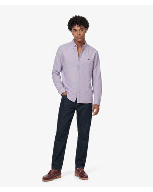 Superdry Purple & Co Preppy Oxford Long Sleeve Shirt for men