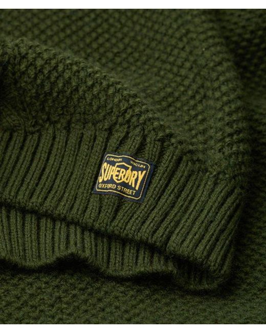 Superdry Green & Co Jacob Cable Knit Half Zip Jumper for men