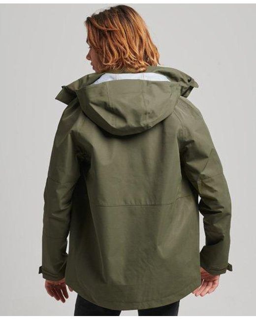 Superdry Green Xpd Waterproof Shell Jacket Washed for men