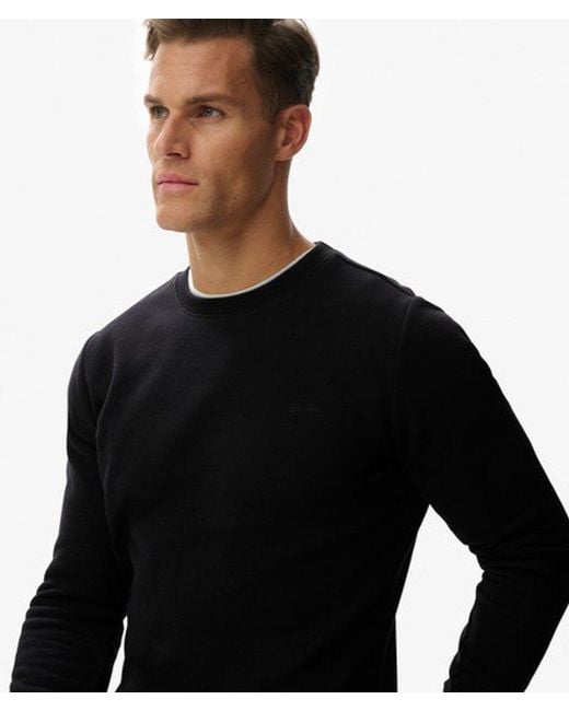 Superdry Black & Co Vintage Logo Embroidered Crew Sweatshirt for men