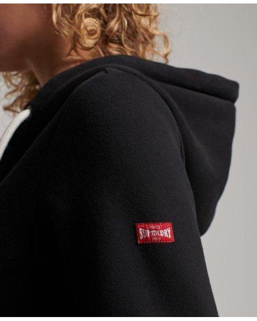 Superdry Black Vintage Scripted Collegiate Zip Hoodie