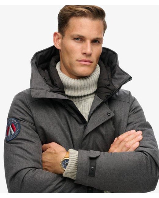 Superdry Gray & Co City Tweed Padded Bomber Jacket for men