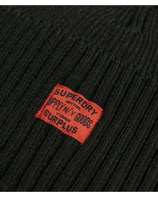 Superdry Black & Co Workwear Knitted Beanie