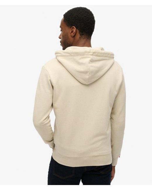 Superdry Natural Essential Logo Half Brushed Zip Hoodie for men