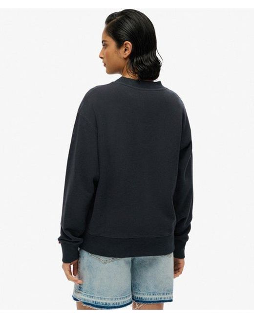 Superdry Black & Co Suika Embroidered Loose Crew Sweatshirt