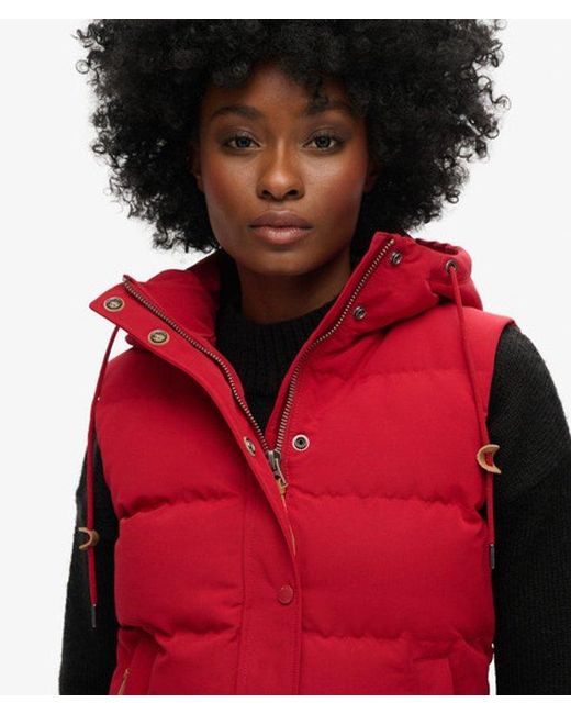 Superdry Red & Co Everest Hooded Puffer Gilet
