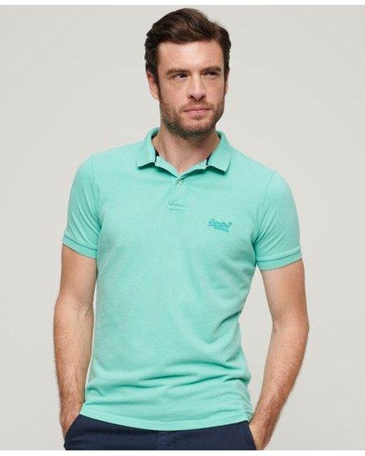 Superdry Green Destroyed Polo Shirt for men