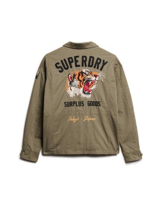 Superdry Brown Embroidered M65 Military Jacket