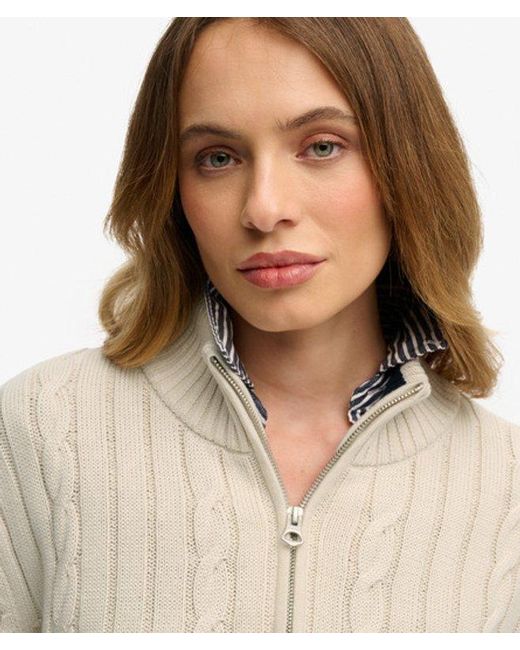 Superdry Blue & Co Cable Half Zip Knit