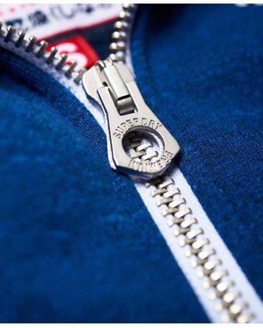 Superdry Blue Track & Field Super Track Zip Hoodie Relay Marl