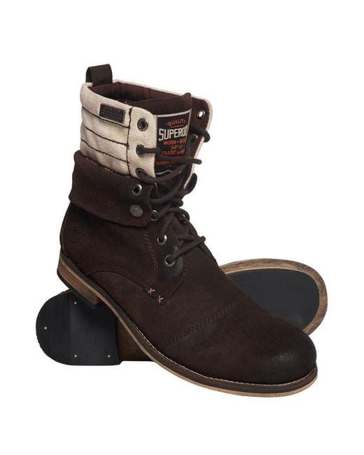 Superdry Brown Mid Trawler Boots for men