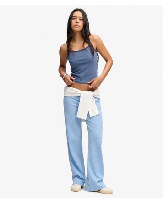 Superdry Athletic Essentials Cami Slanke Pasvorm in het Blue
