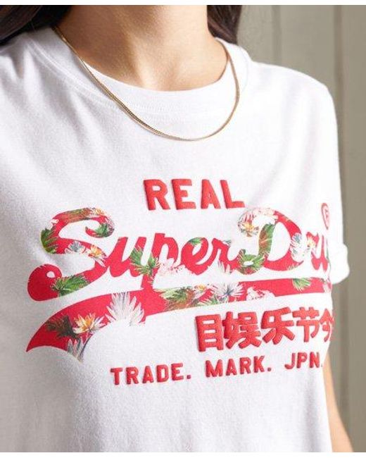 Superdry White Vintage Logo Infill T-Shirt Optic