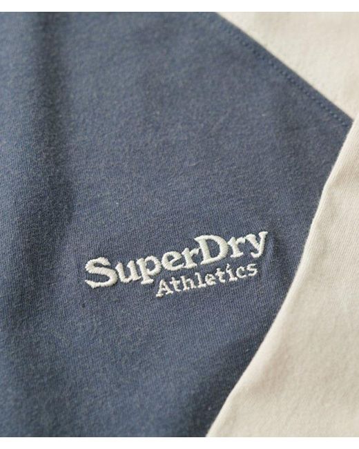 Superdry Blue Essential Logo Baseball Long Sleeve Top for men