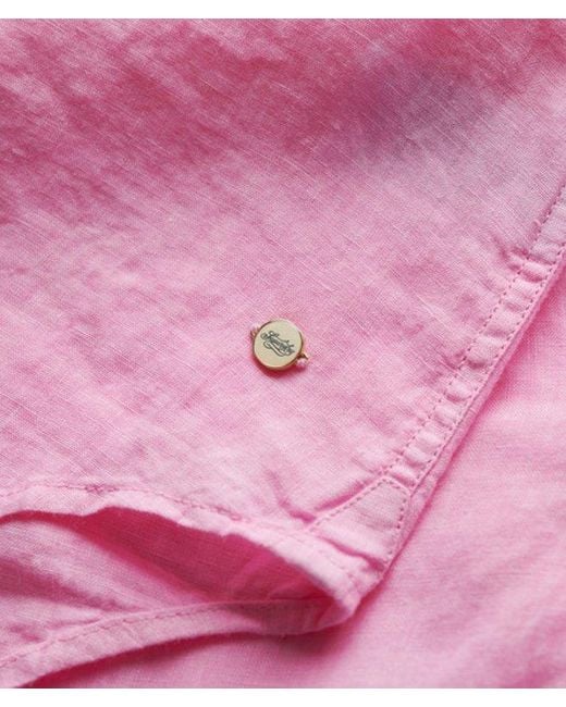 Superdry Pink & Co Casual Linen Boyfriend Shirt