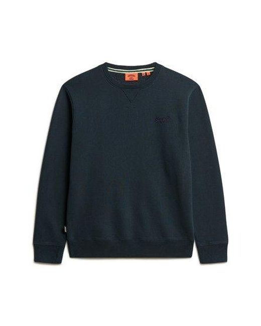 Superdry Blue Essential Logo Crew Sweatshirt for men