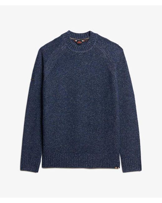 Superdry Blue Oversized Chunky Raglan Jumper
