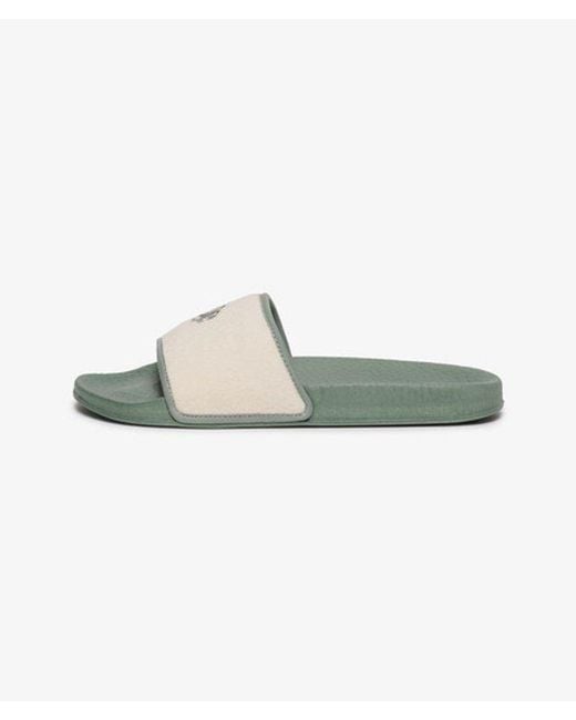Superdry Green & Co Towelling Pool Sliders