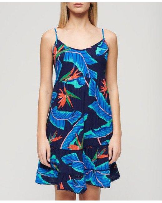 Superdry Blue Mini Cami Beach Dress