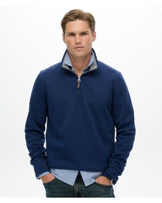 Superdry Blue & Co Core Pique Half Zip Sweatshirt for men