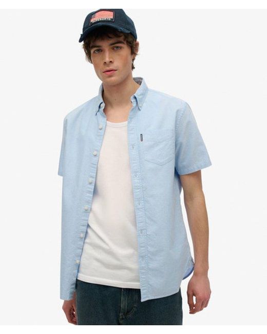 Superdry Blue & Co Oxford Short Sleeve Shirt for men