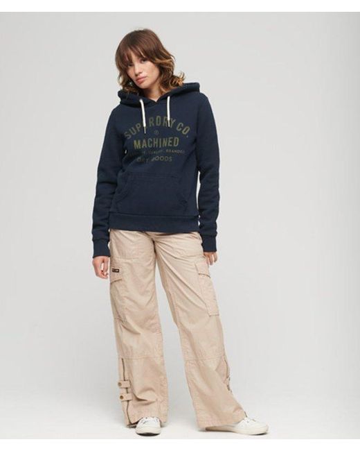 Superdry Blue & Co Archive Script Graphic Hoodie