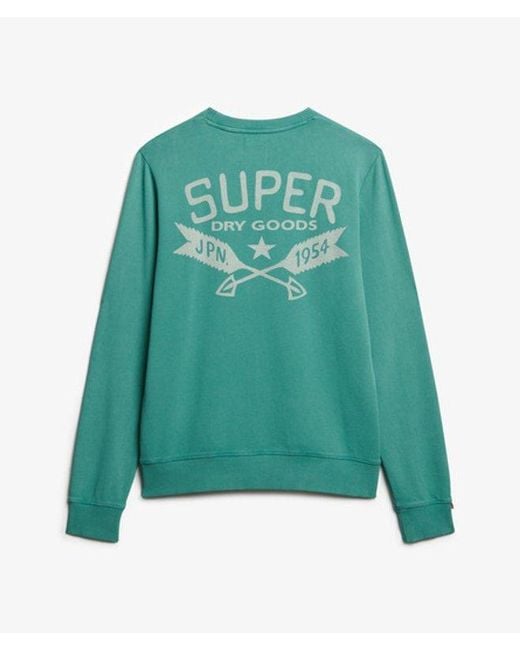 Superdry Lo-fi Outdoor Mono Relaxed Sweatshirt Met Ronde Hals in het Green voor heren