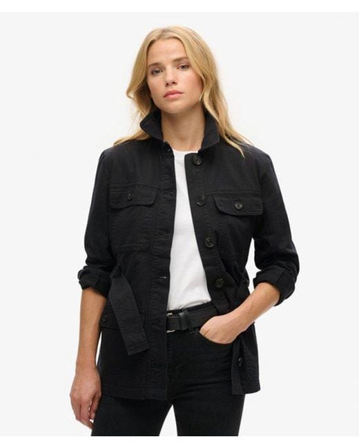 Superdry Black & Co Cotton Belted Safari Jacket