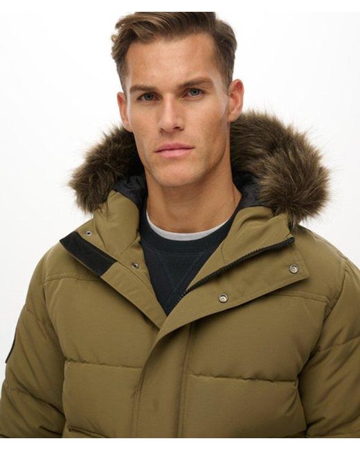 Superdry Green & Co Everest Hooded Puffer Bomber Jacket for men
