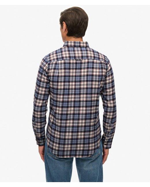 Superdry Blue & Co Long Sleeve Cotton Lumberjack Shirt for men