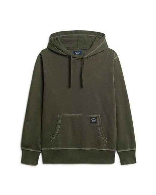 Superdry Green Contrast Stitch Relaxed Hoodie for men