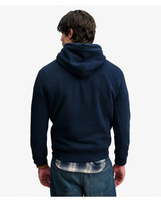 Superdry Blue & Co Vintage Logo Heritage Relaxed Hoodie for men