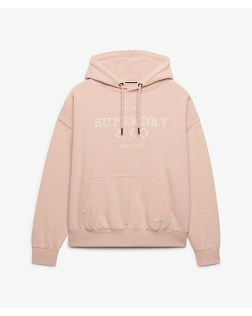 Superdry Natural & Co Luxe Casual Embroidered Relaxed Hoodie