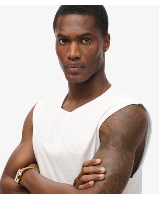 Superdry White & Co Classic Organic Cotton Essential Logo Tank Top for men
