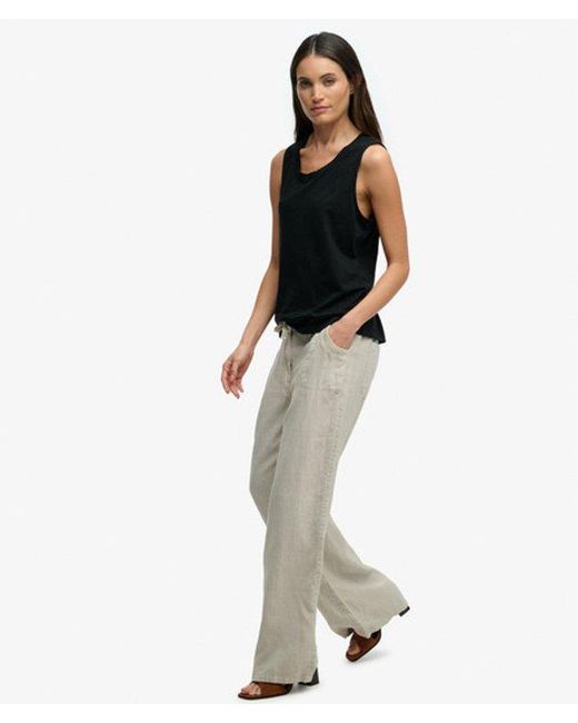 Superdry Natural & Co Linen Low Rise Pants