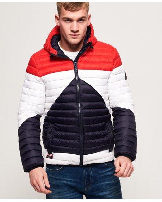 Superdry Blue Axis Padded Jacket Optic Mix for men