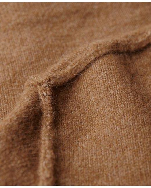 Superdry Brown V Neck Knit Jumper Dress