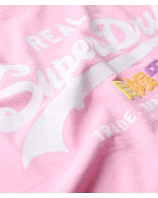 Superdry Pink & Co Vintage Logo Pop Entry T-shirt