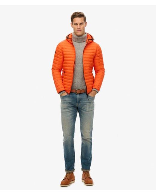 Superdry Orange Hooded Fuji Lite Jacket for men