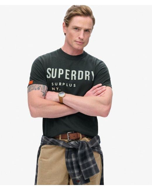 Superdry Black & Co Classic Graphic Print Cotton T-shirt for men