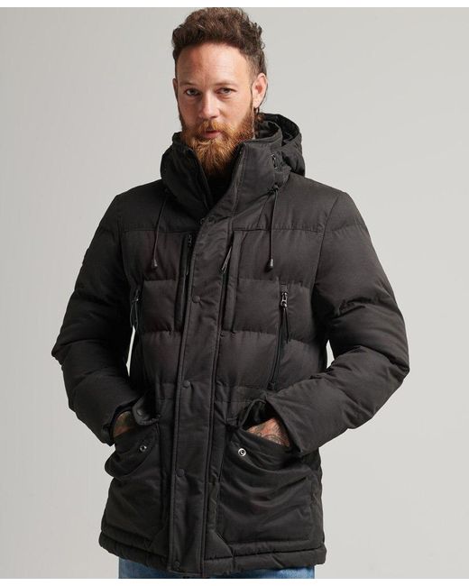 Superdry Synthetic Microfibre Expedition Parka Jacket Black for Men | Lyst