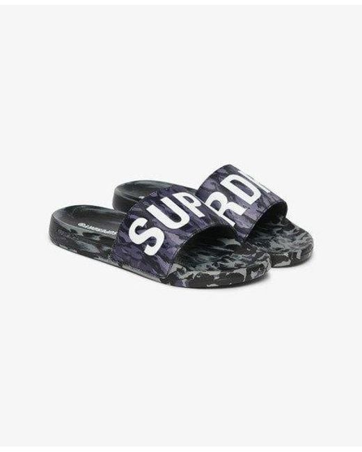 Superdry Black Core Camo Pool Sliders for men